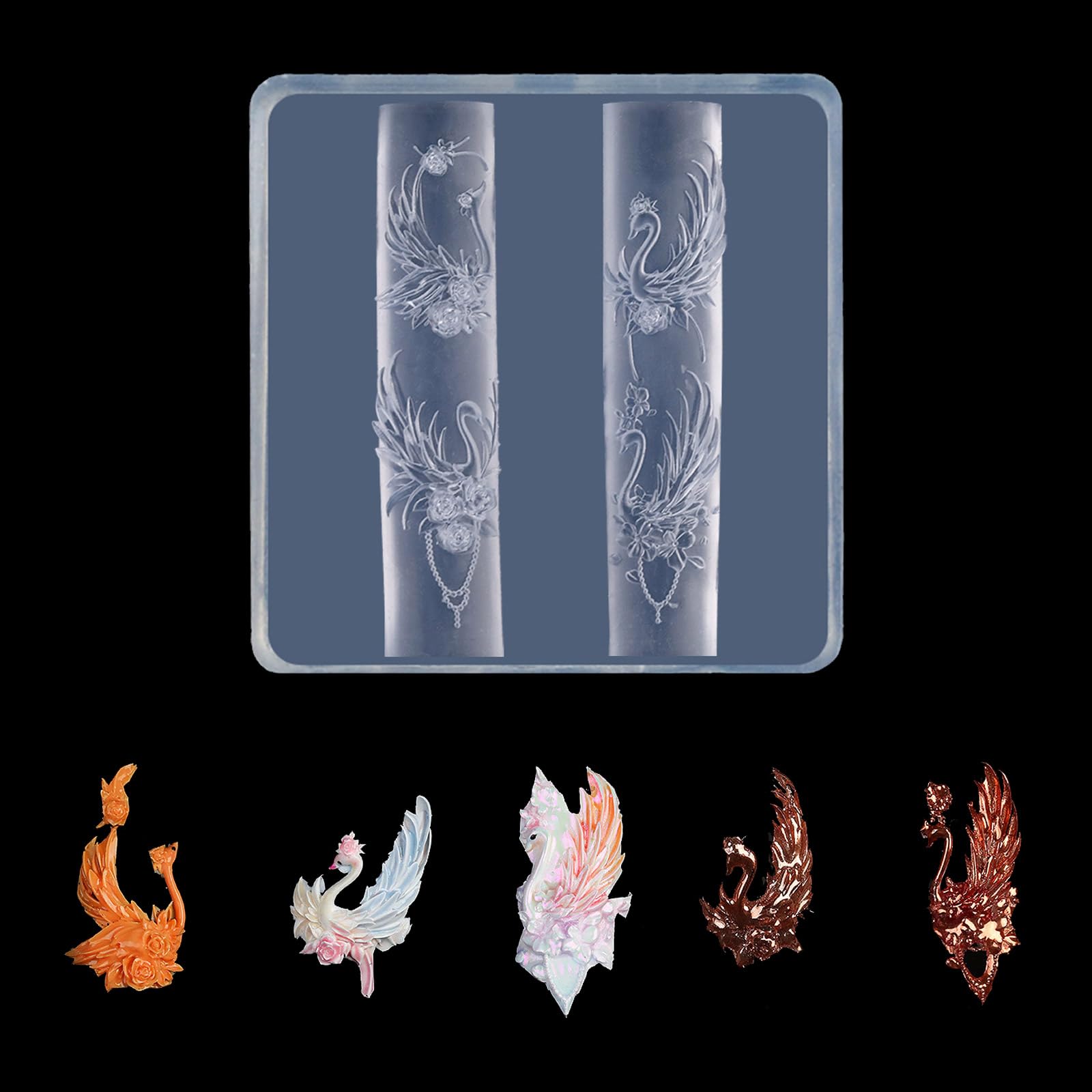 Silicone Nails Art Mold For 3D Designs Embossing Rose And Butterfly Nails Charm Creation Tool Manicure Embellishment Tool