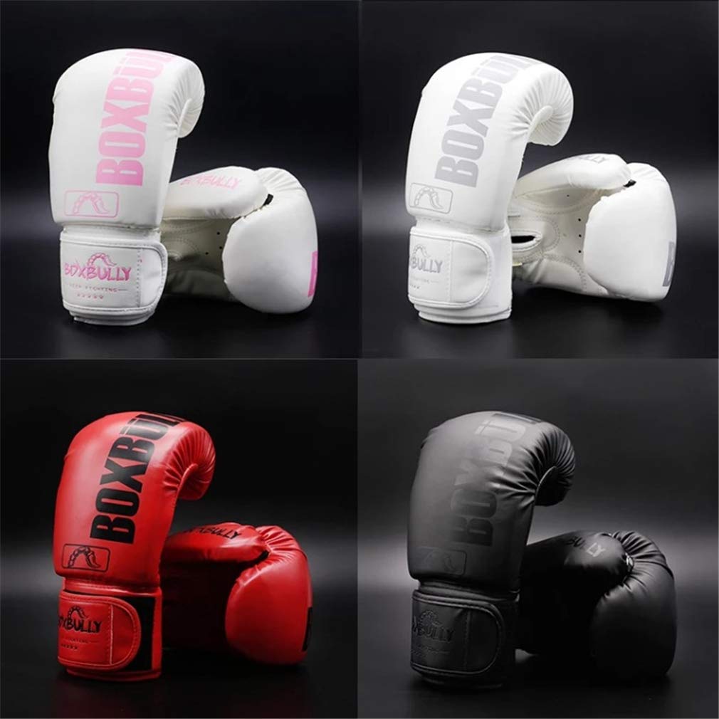 Professionista thai Guanti in pelle Guanti boxe formazione Sparring Guanti di perforazione del MMA pelle Infuso Gel Formazione Sparring Bende Muay Thai Combattere per donne degli uomini,Rosa,8oz