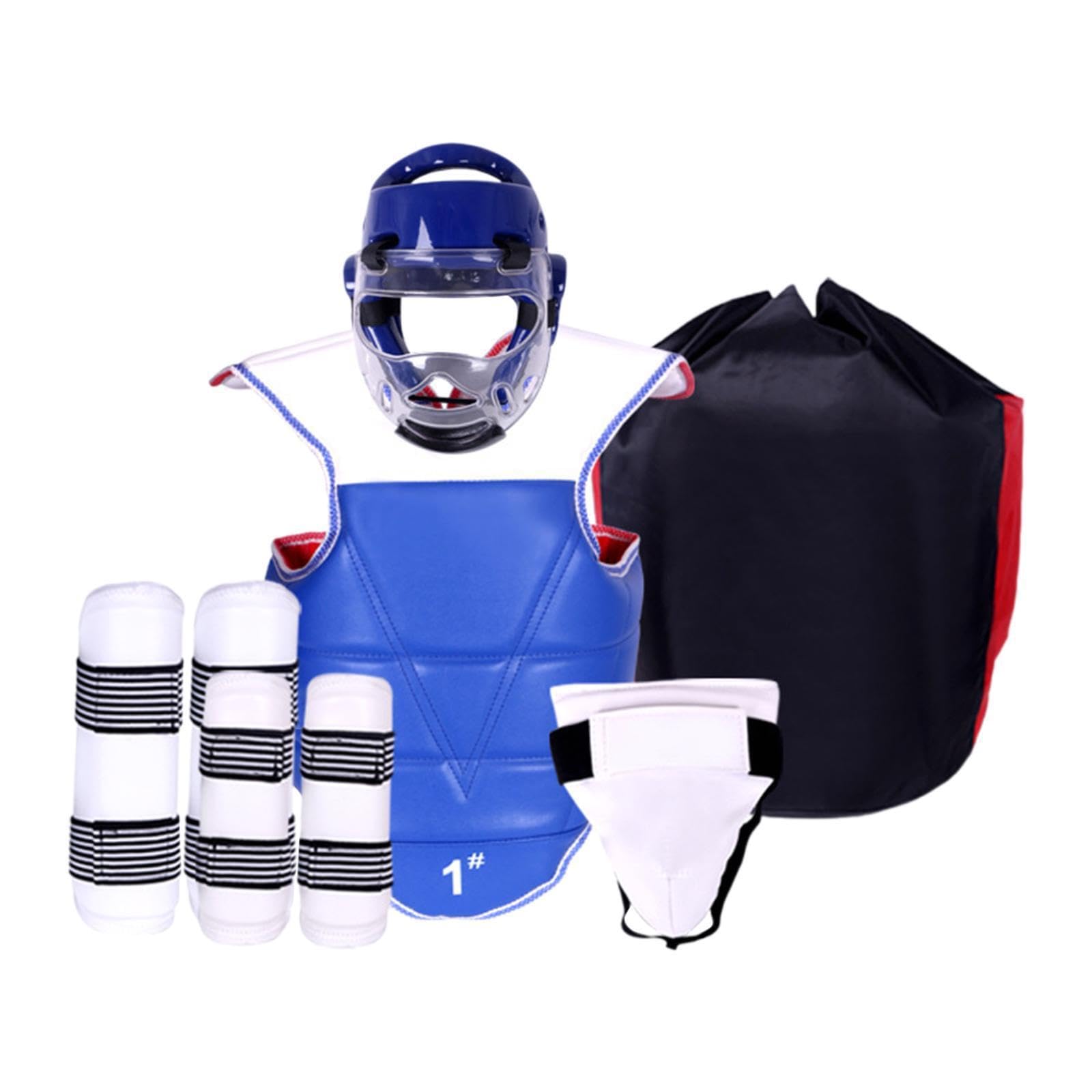Set di attrezzatura per sparring di karate e taekwondo, casco da boxe, vestibilità comoda, allenamento e sparring nelle arti marziali, attrezzatura