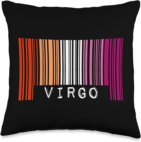 Miniatura 4 de Lesbian Virgo Barcode Pride Flag - Almohada estética con signo del zodiaco, 18 x 18 pulgadas, multicolor
