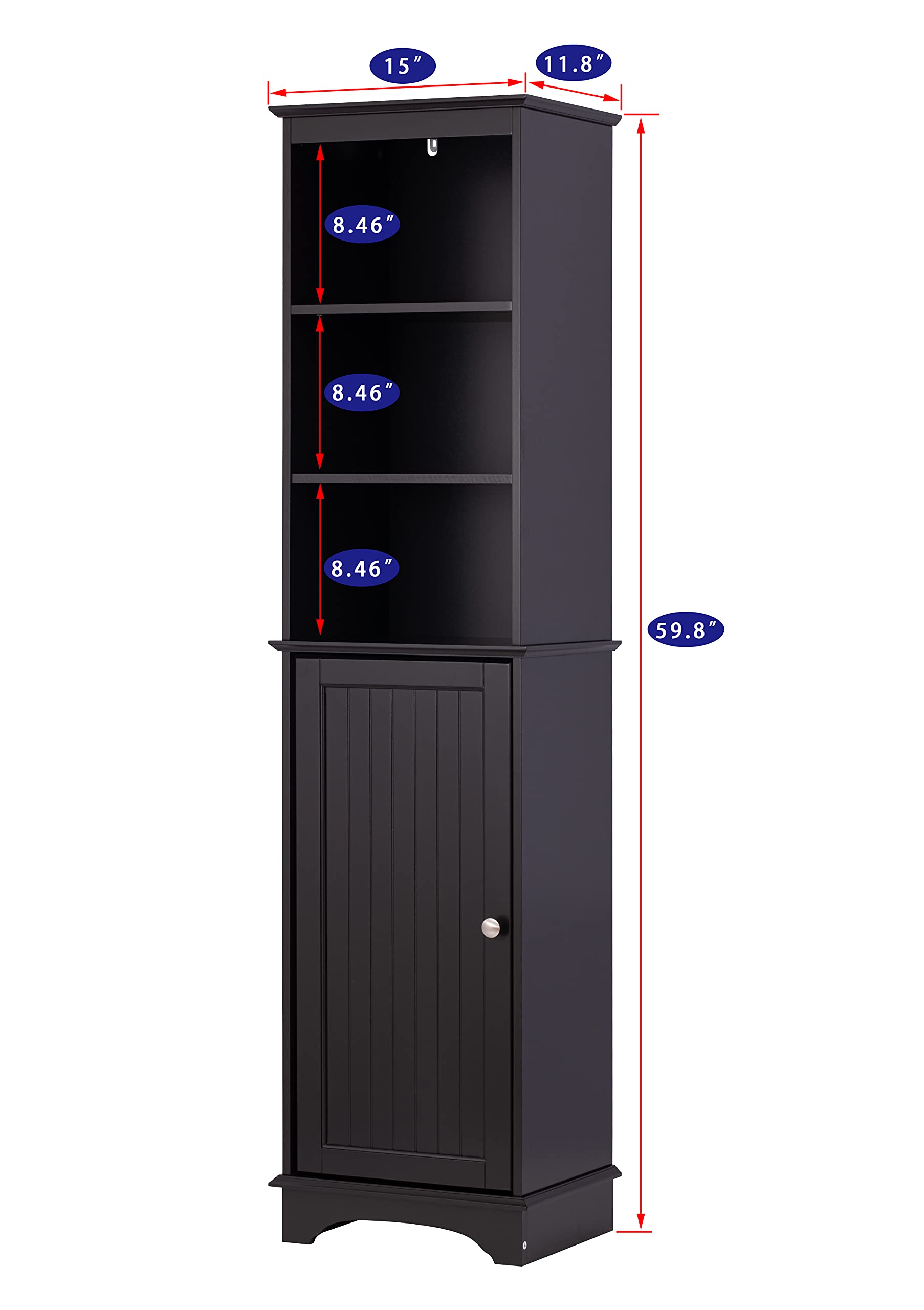 Buy Spirich Home Freestanding Storage with Three Tier Shelves, Tall Slim Free