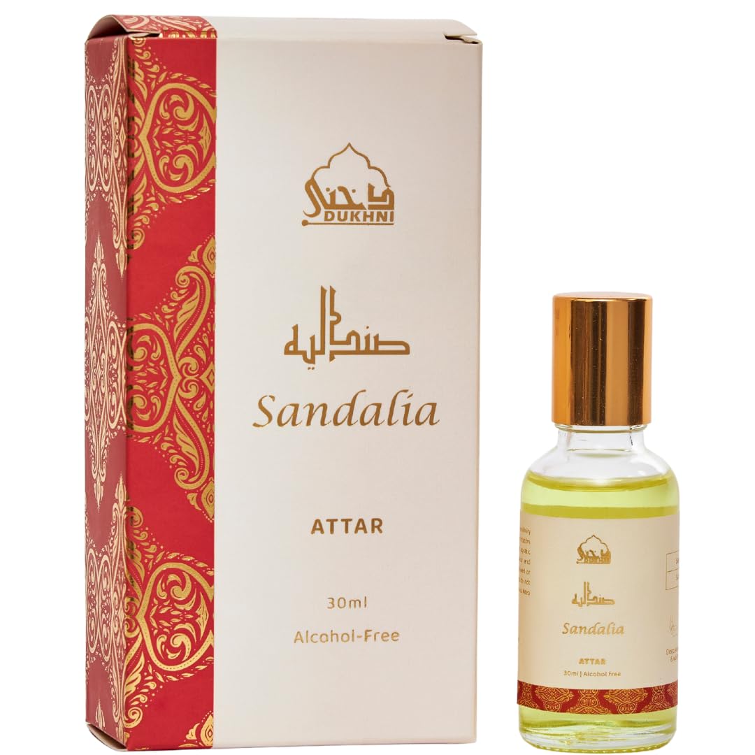 Dukhni Sandalia Attar Oil Arab perfume oils for men and women | 30ml Pure roll on perfume, sandal, sandalwood oil fragrance | Eid, Ramadan Hampers &