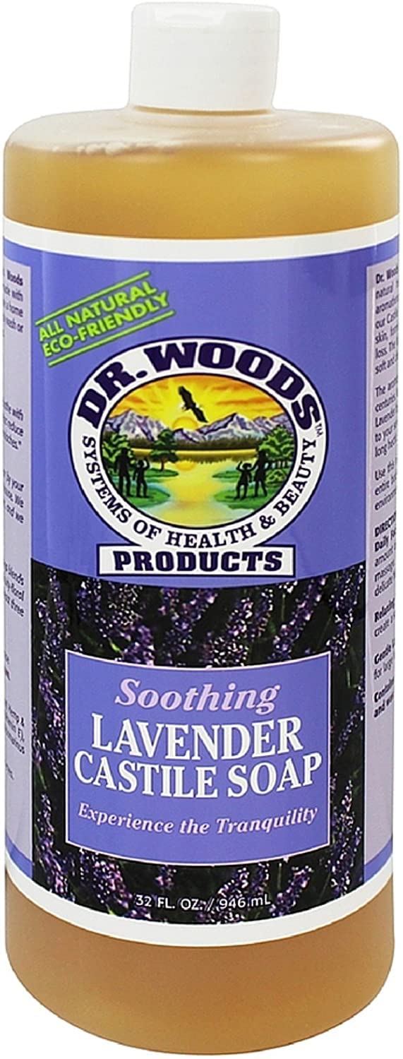 Dr. Woods Lavender Liquid Castile Soap - Castile Soap with Pure Lavender Oil, Body Wash for Men and Women, Natural Cleanser for Face, Hands, and Body - 32 Fl Oz, Pack of 3