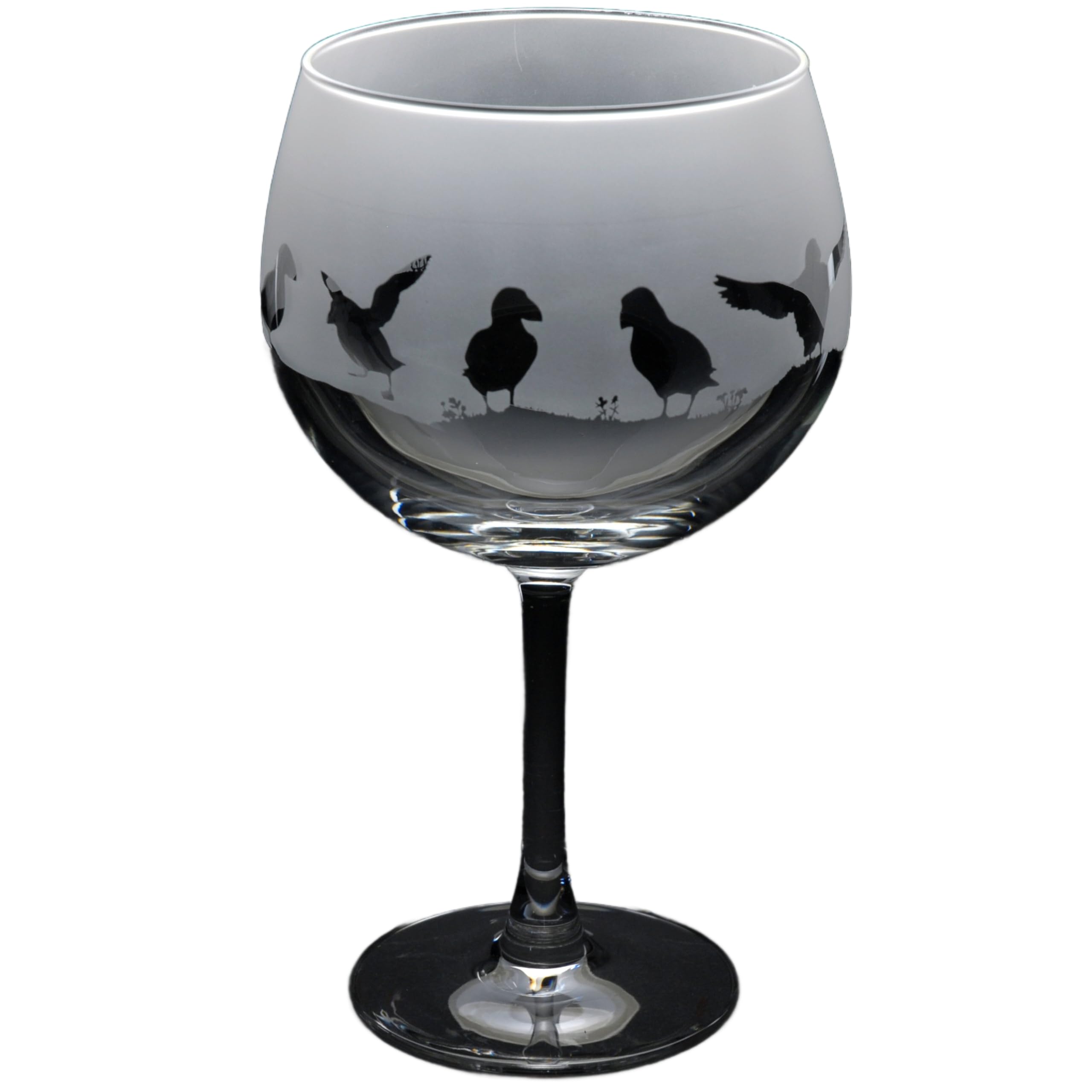 GLYPTIC Glass Art Puffin Hand Etched/Engraved Gin Cocktail Glass โ image 1