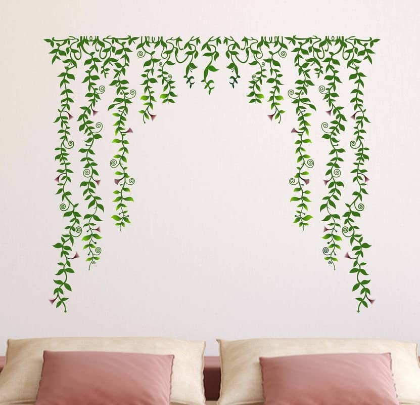 Shree Decor Green Falling with Pretty Flowers Wall Sticker (PVC Vinyl, 60 cm x 90 cm x 1 cm) (B0CVW5XJ4Q) Amazon Price History, Amazon Price Tracker