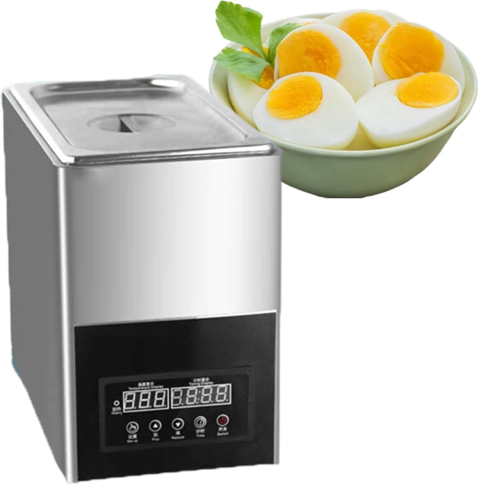Cocedor de Huevos de 800 W con Fuente Termal, máquina Inteligente automática Parra Preparar Huevos Semi-hervidos y Blandos, cocedor de Huevos eléctrico, Control de Temperatura de 30 a 90 °C.