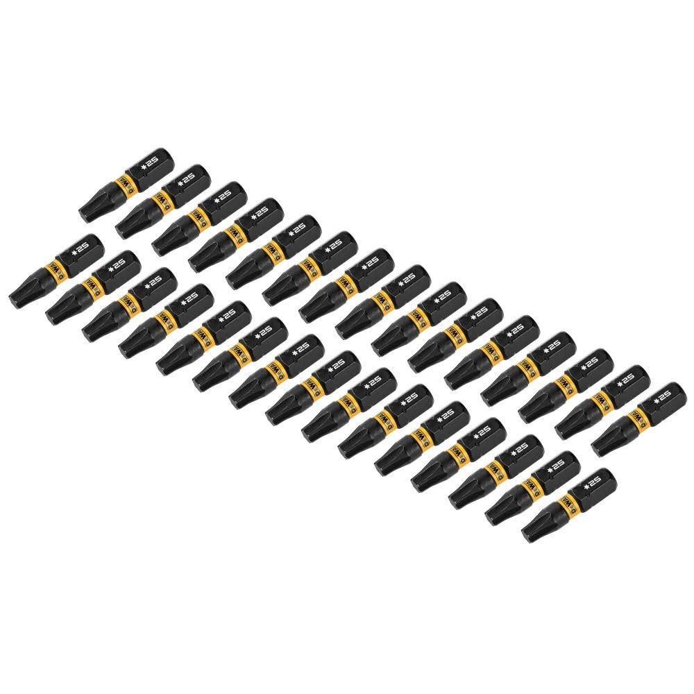 DEWALT FlexTorq Impact Driver Bits, Torx, T25, 1/4-Inch x 1