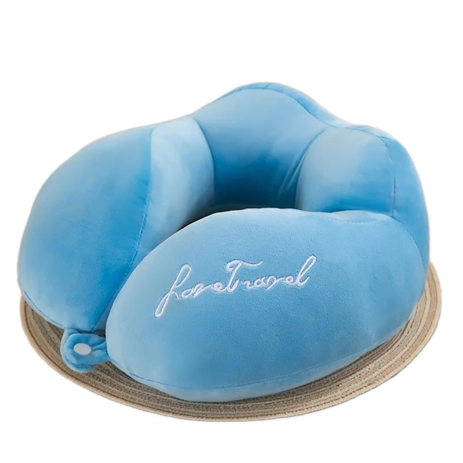 YShiuoL Neck Pillow Neck Pillow Airplane Car Travel Healthcare Soft U Shaped Nap Cushion PP Cotton(Sky Blue)
