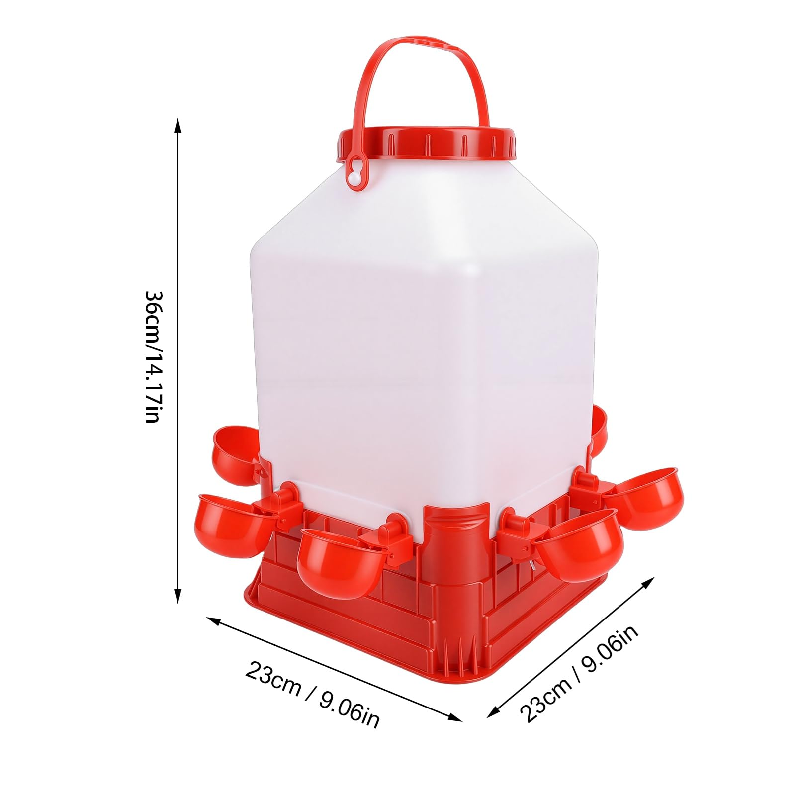 SIXRUN Abbeveratoio Automatico per Pollame, Dispenser Multifunzione D'Acqua per Pollame da 10 Litri a 4 Ciotole con Design a Pulizia Rapida per Uccelli Anatra Pollo da Fattoria