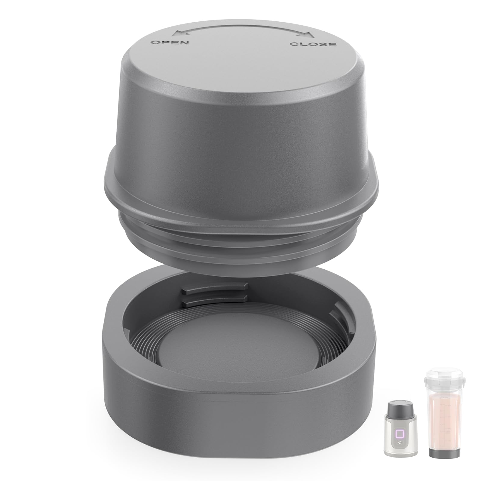 Replacement Blade Cover & Cap for Ninja Blast Portable Blender, Grey