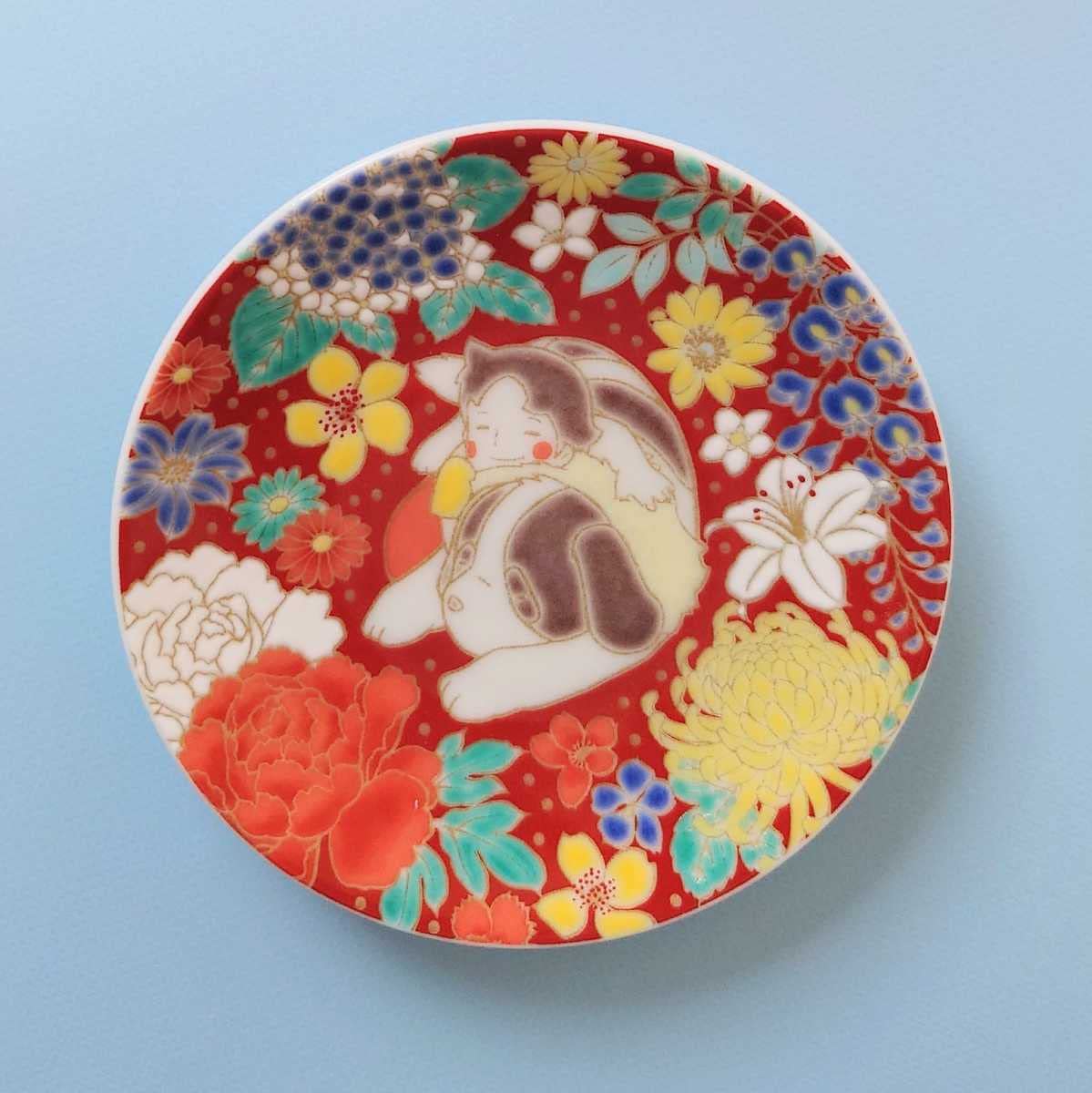 Amazon.co.jp: ハイジ 九谷焼 豆皿 2枚セット 花詰め おしえて 皿 小皿