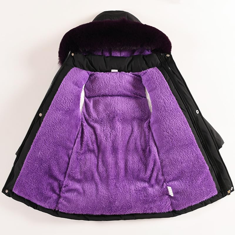 CAHL&FAUO Girls Winter Coat Heavyweight Padded Puffer Jacket Kids Parka Fleece Snow Clothes - Image 6