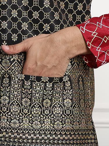 Image of SOJANYA (Since 1958 Men's Silk Blend Kurta and Pyjama with Nehru Jacket