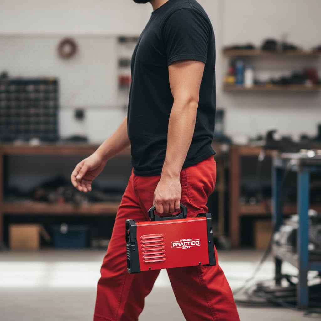 Solter PRACTICO 200 LD – Inverter de Soldadura Profesional MMA/LIFT TIG 200A | Función Pulsada | 230V | Electrodos Ø2,5-4mm | Compacto, Seguro y Potente | Ciclo 30% a 200A