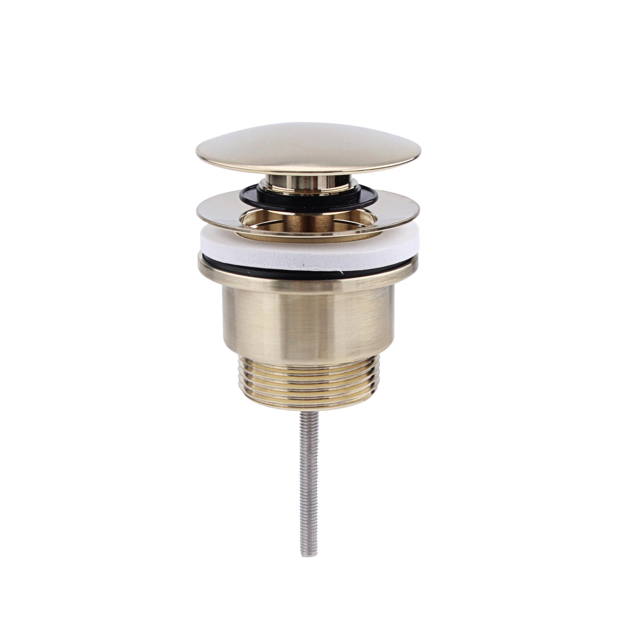 Enki Brushed Brass W69, Universal Click Clack Or Freeflow Basin Waste For Sinks With Or Without Overflow,