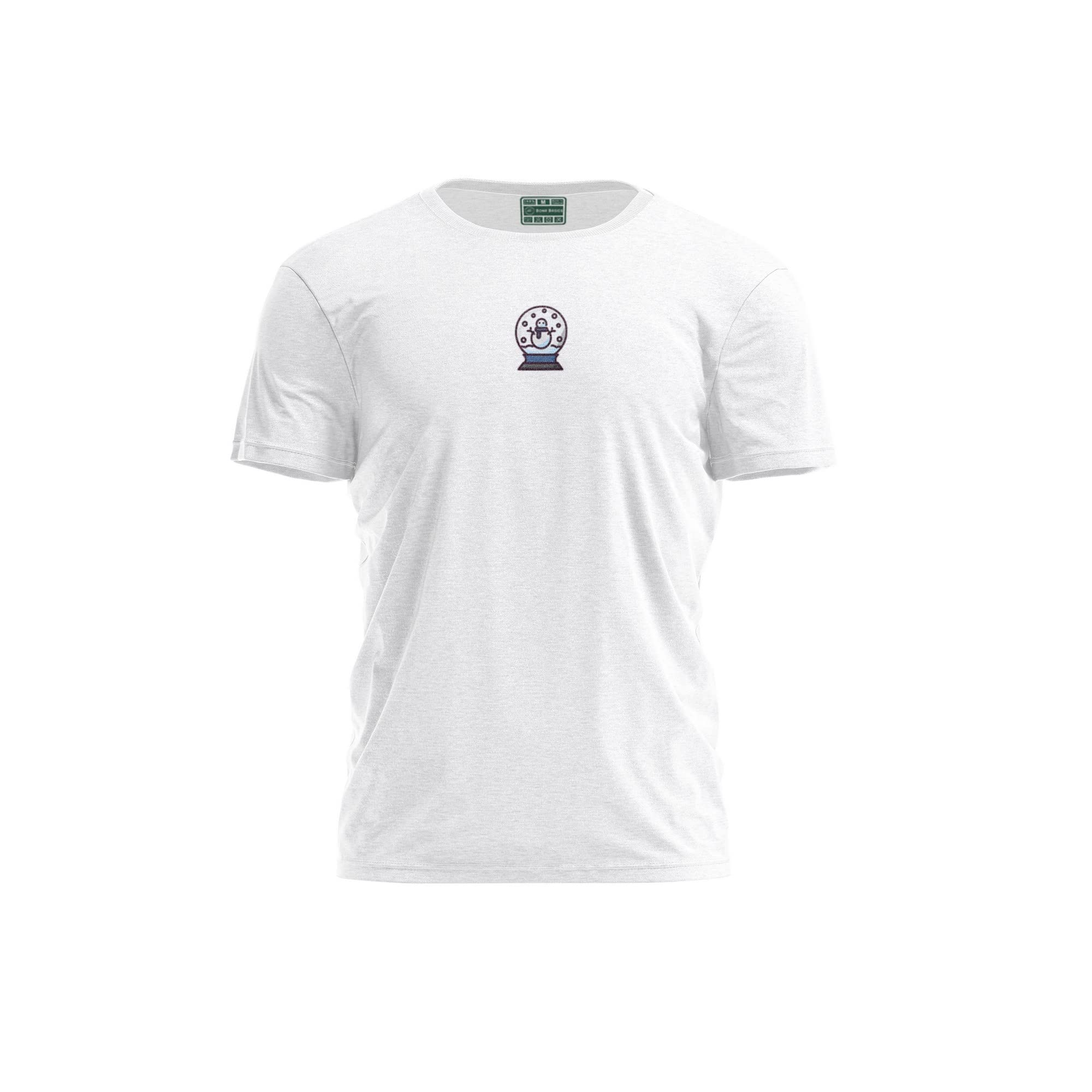 Bona Basics, Digitally Printed, Men's Basic T-Shirt,%100 Cotton, White, Casual, Men's Tops, Size: S