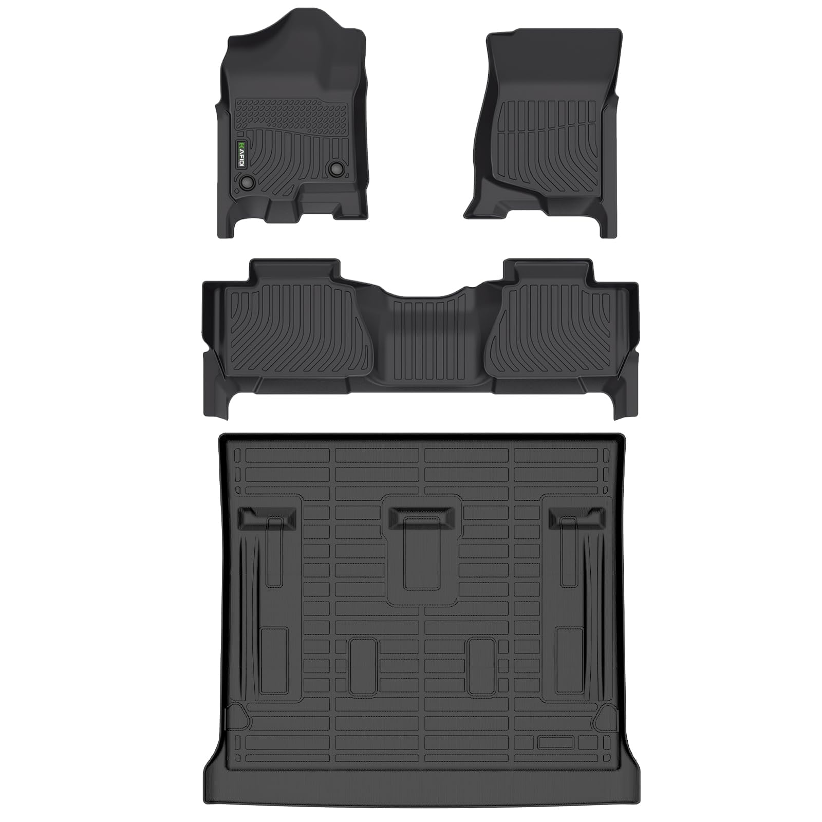 HAFIDI Floor Mats Cargo Liner Set Fit for 2007-2014 Chevy Tahoe 8 Seats Not for Hybrid GMC Yukon