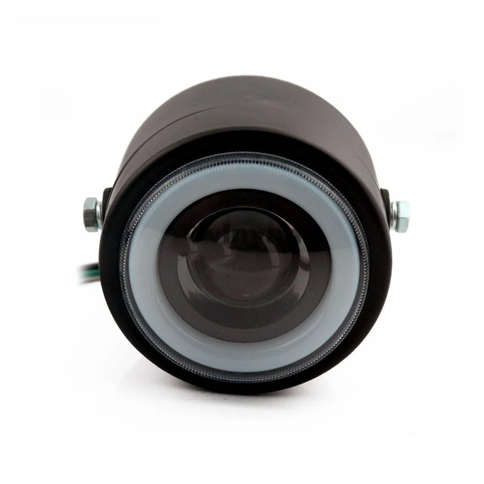 Phare moto Pour Street Dual Sport Cafe Racer Bobber 4 "moto Montage Latéral Clair Phare LED Double Anneau D'ange