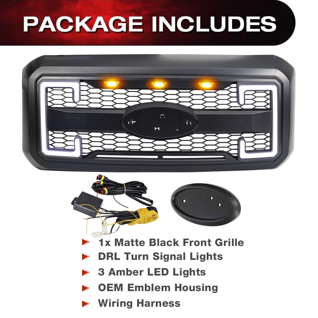 Grille For 2011-2016 F250 F350 F450 F550 Raptor Grill W/E 3