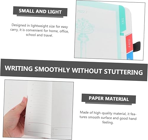 Miniatura 8 de Operitacx Cuaderno de bolsillo de tamaño negro, cuaderno de bolsillo, cuaderno de bolsillo, libro de citas, planificador de trabajo, planificador de