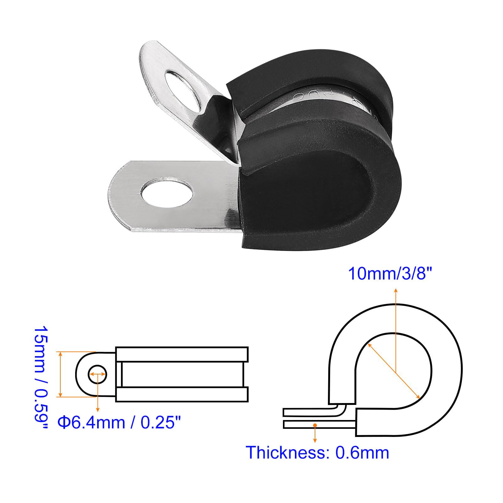 MACHSWON 24Pcs 3/8 Inch(10mm) Cable Clamp - Image 2