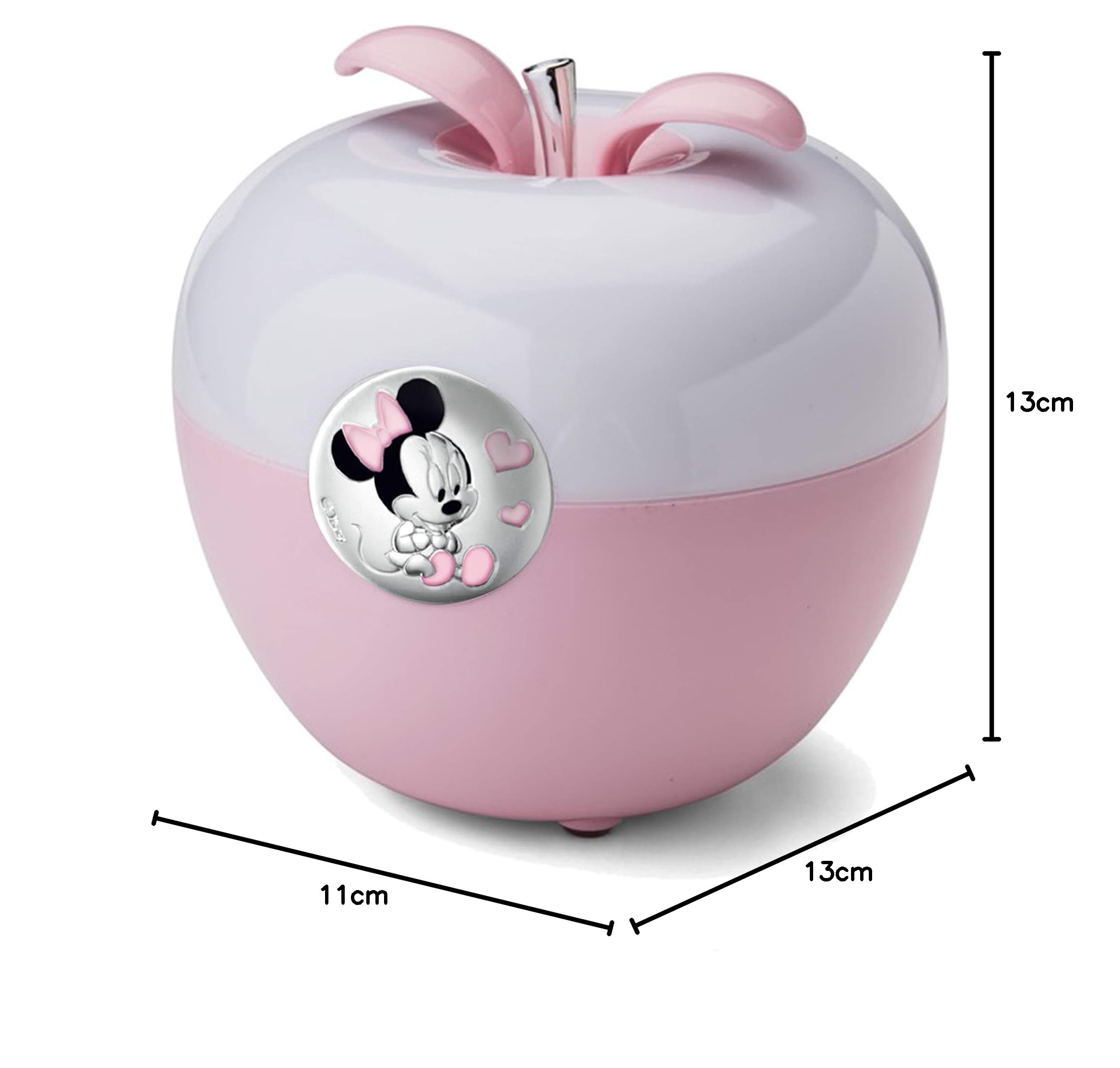 Disney – dziecięca lampka nocna LED na stolik nocny – lampka nocna magiczne sterowanie przez dmuchanie – ze srebrnymi ozdobami – motyw myszki Minnie – wielokolorowa