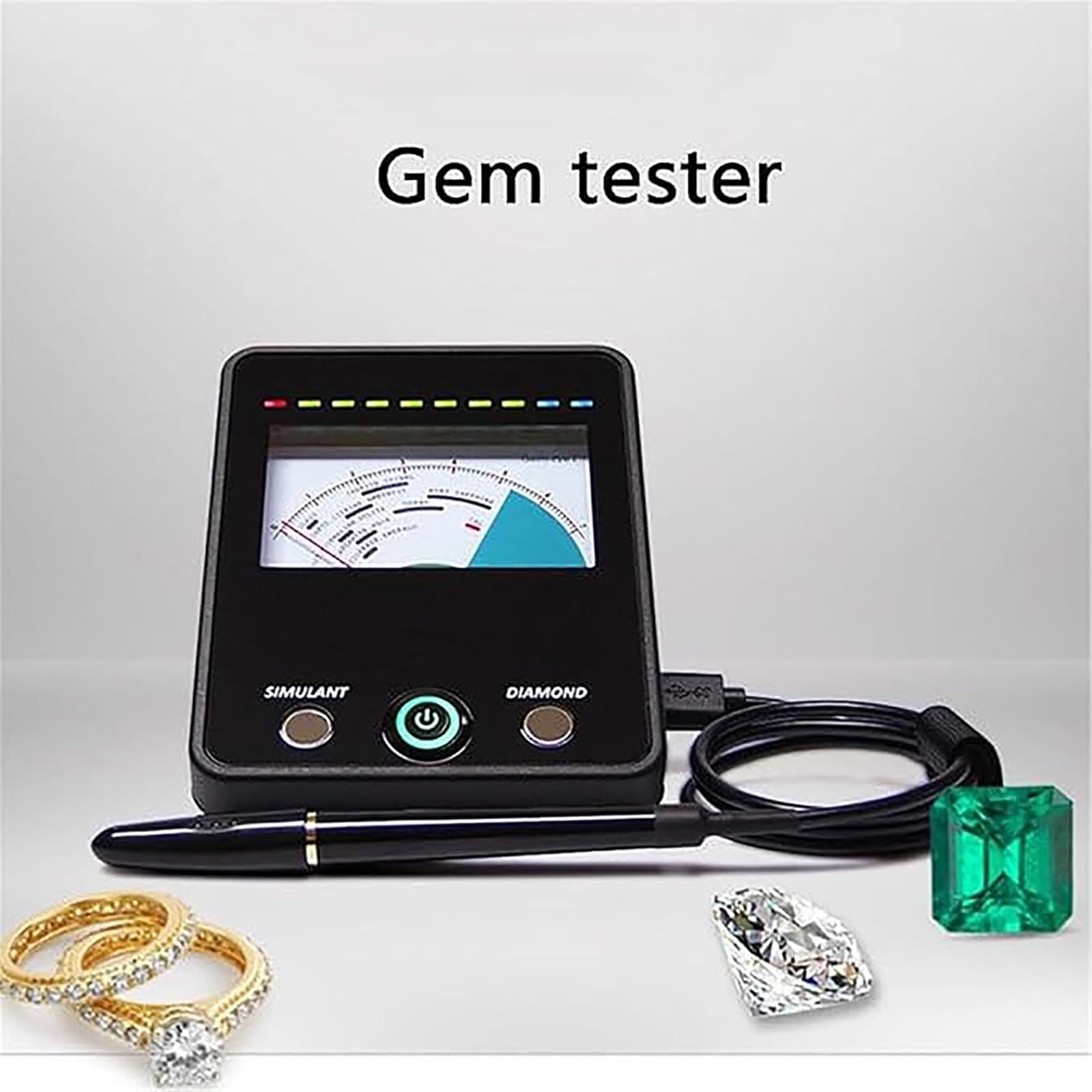 Pióro do testowania diamentów, wysoka dokładność elektroniczna biżuteria tester diamentów długopis profesjonalny wykrywacz diamentów