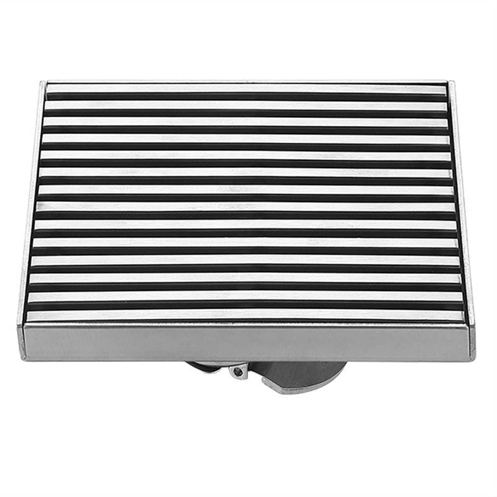 Scarico per Doccia con Filtro per Capelli, Scarico per Doccia Quadrato in Acciaio Inox SUS304 Spazzolato con Coperchio Rimovibile, Scarico per Doccia per Cucina, Bagno, Garage e Cantina ()