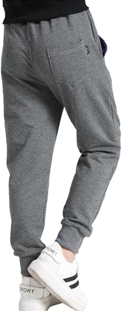 Rysly Boys Cotton Sweatpants Kids Casual Jogger Pants Tapered Ankle Pants