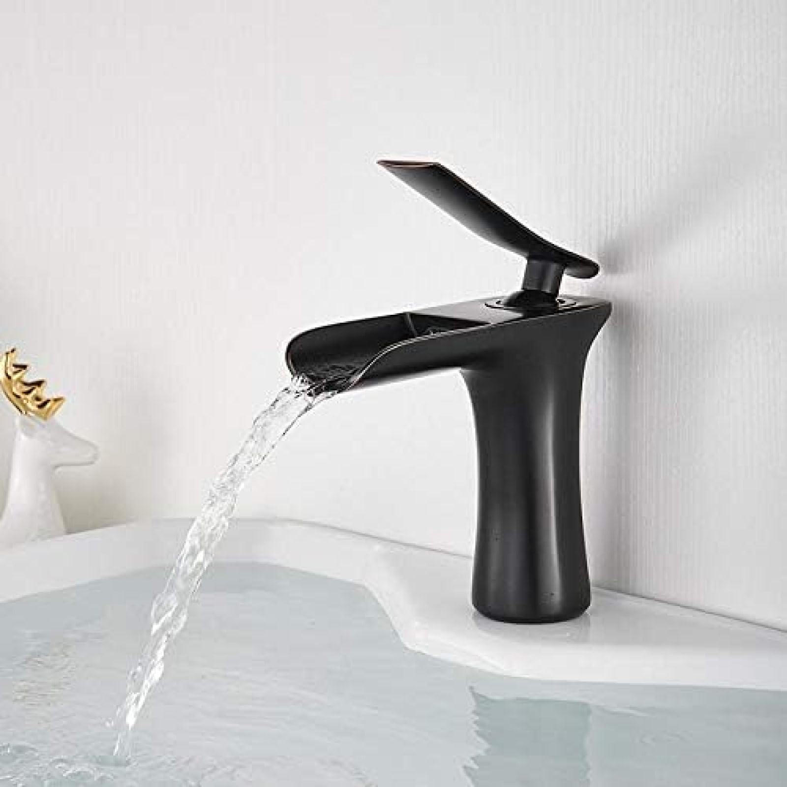 Mitigeur de lavabo cascade anti éclaboussure laiton antique robuste