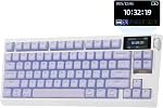 EPOMAKER G84 PRO Wireless Gaming Keyboard with Screen&Knob, 75% Creamy Mechanical Keyboard, 8000mAh, Hot Swappable, Silicone Keycaps, BT5.0/2.4G/USB-C Mode, NKRO, RGB (White, Creamy Jade Switch)