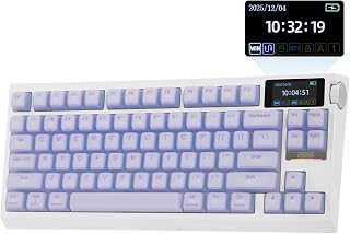 EPOMAKER G84 PRO Wireless Gaming Keyboard w/Screen&Knob, Silicone Keycaps