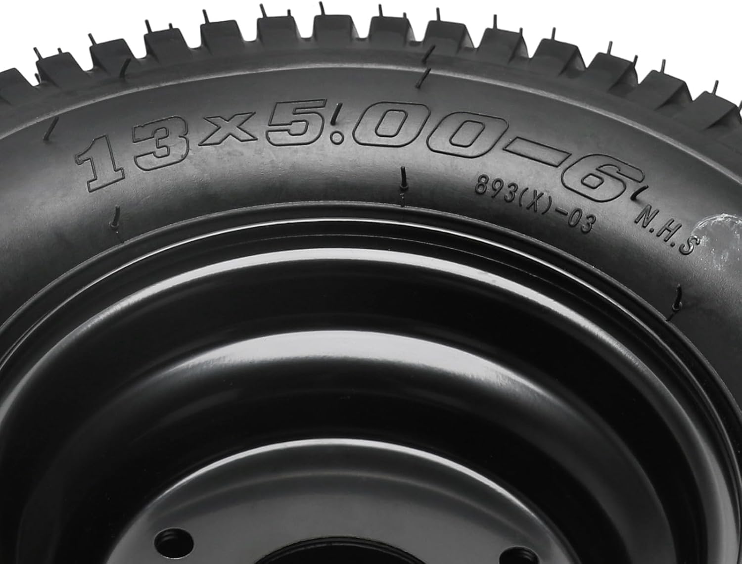 13x5.00-6 ATV Tubeless Tire & Rim Set with 17T Spline Rear Wheel Axle Hubs, 6" Rim, 4-Ply, for Go Kart, ATV, Mini Bike, Lawn Mower, Snowblower – 2 Pack