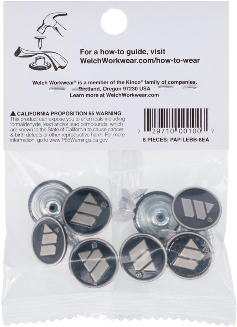 Welch Men's Metal Bachelor Buttons for Suspenders (3 Packs), Silver and Black