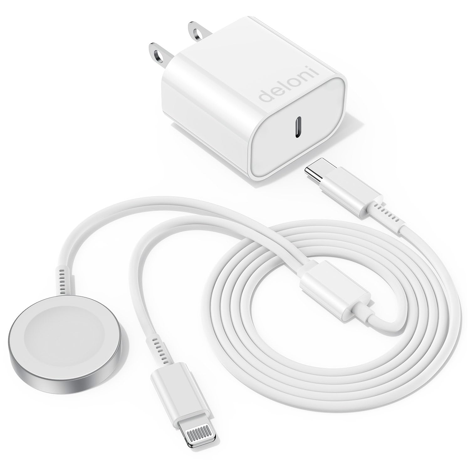 Cable de carga rápida para Apple Watch y iPhone ideal para mantener tu escritorio ordenado y limpio 8