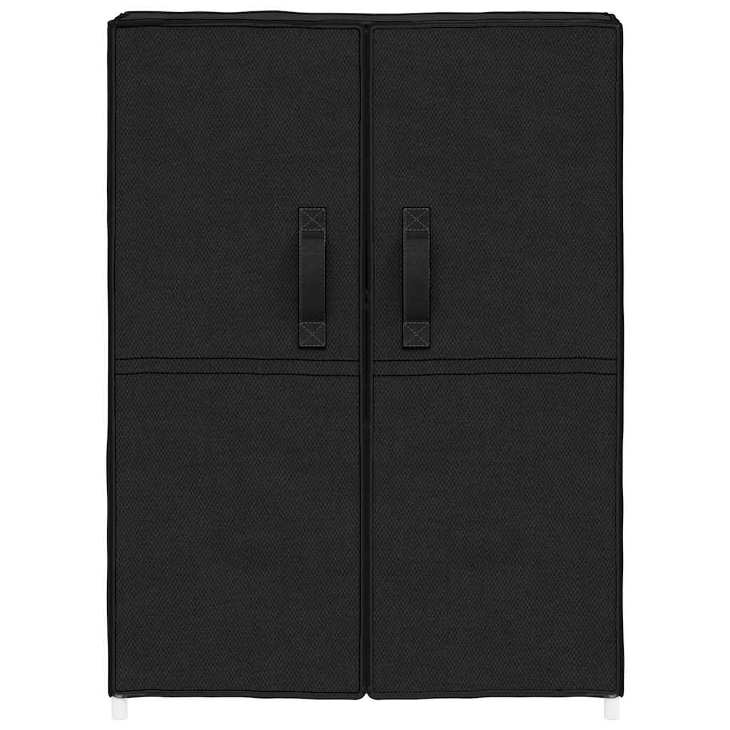 Schuhschrank Schwarz Stoff 60x28x90 cm mit 5 Böden, geschlossener Schuhregal Organizer für Flur Diele Schlafzimmer, stabile Stahlstruktur, platzsparende Schuhaufbewahrung