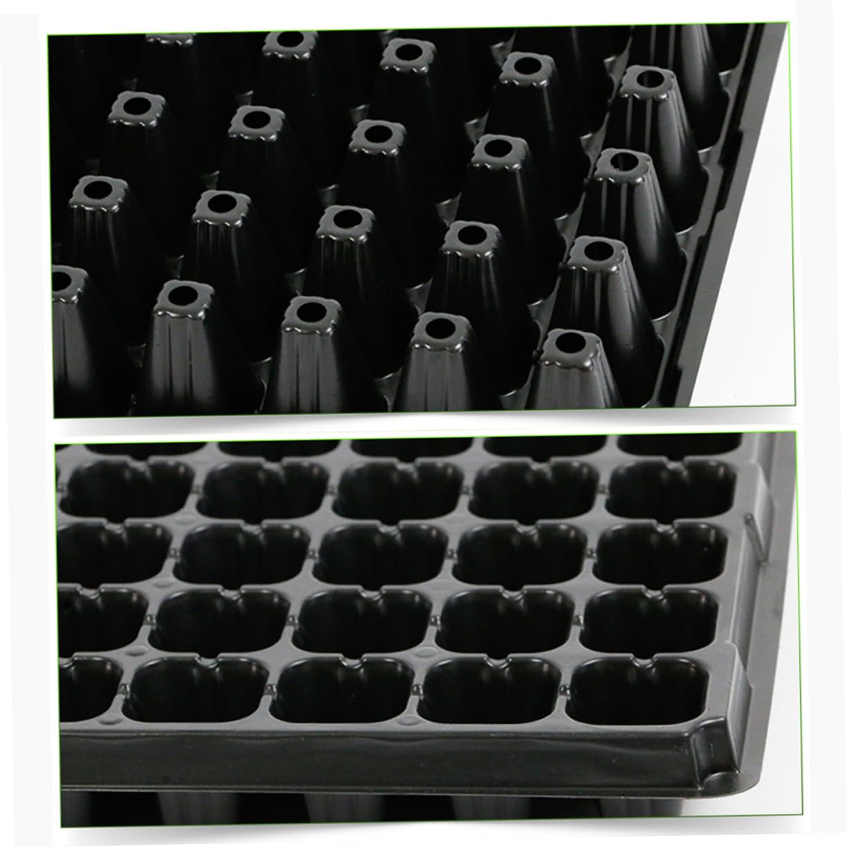 UKCOCO Vassoio di Germinazione 105 Celle in PVC, 10 Pezzi Nero