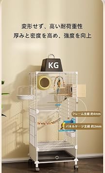 Birdcage Parakeet Cage DIY Design with Wheels for Easy Assembly and Easy to Clean Removable Tray, Clear Birdcage, Great for Multiple Parakeets Black 3 Layers Set of 10, Black Iron Mesh