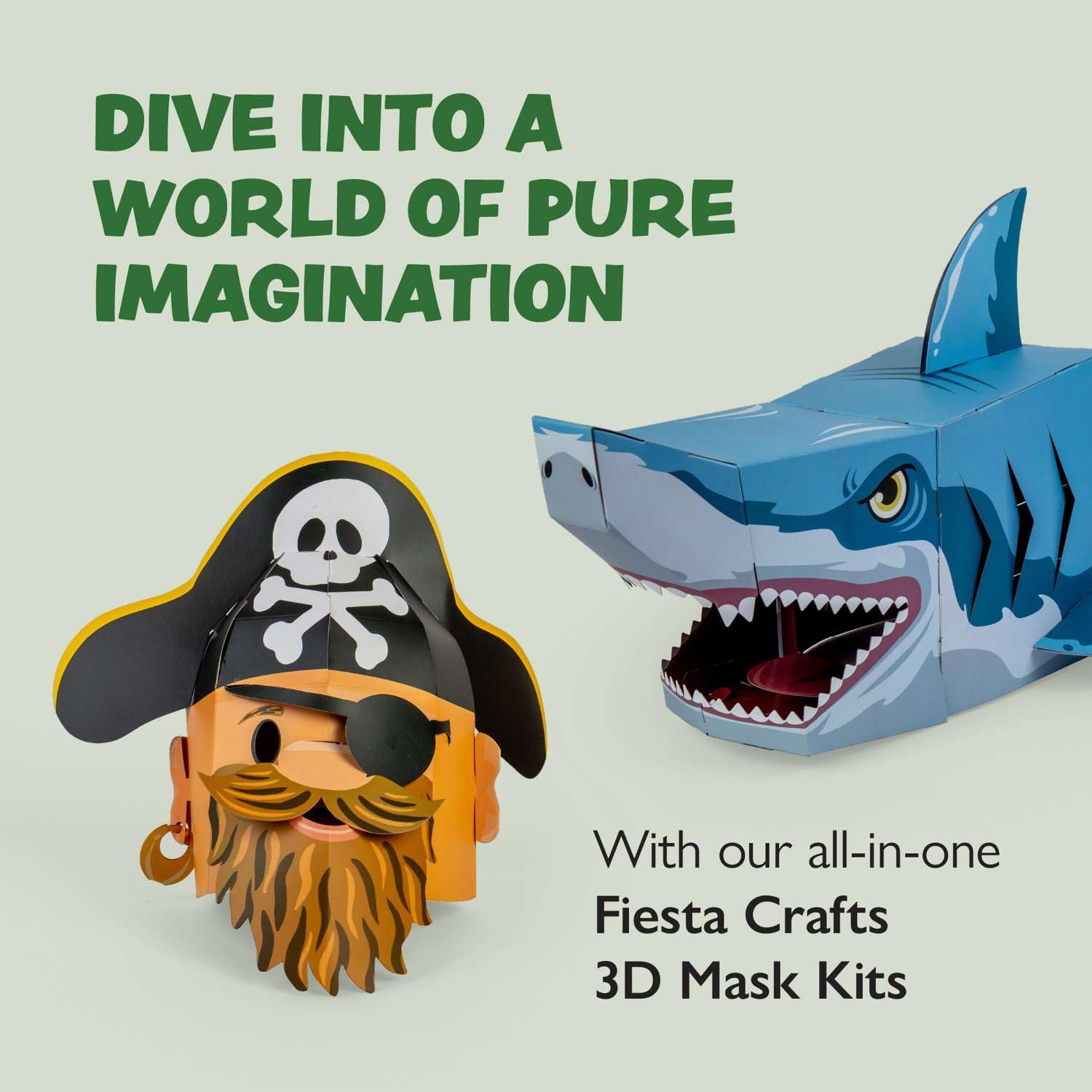 T-3059 Fiesta Crafts Pirata 3D Maschera Artigianato
