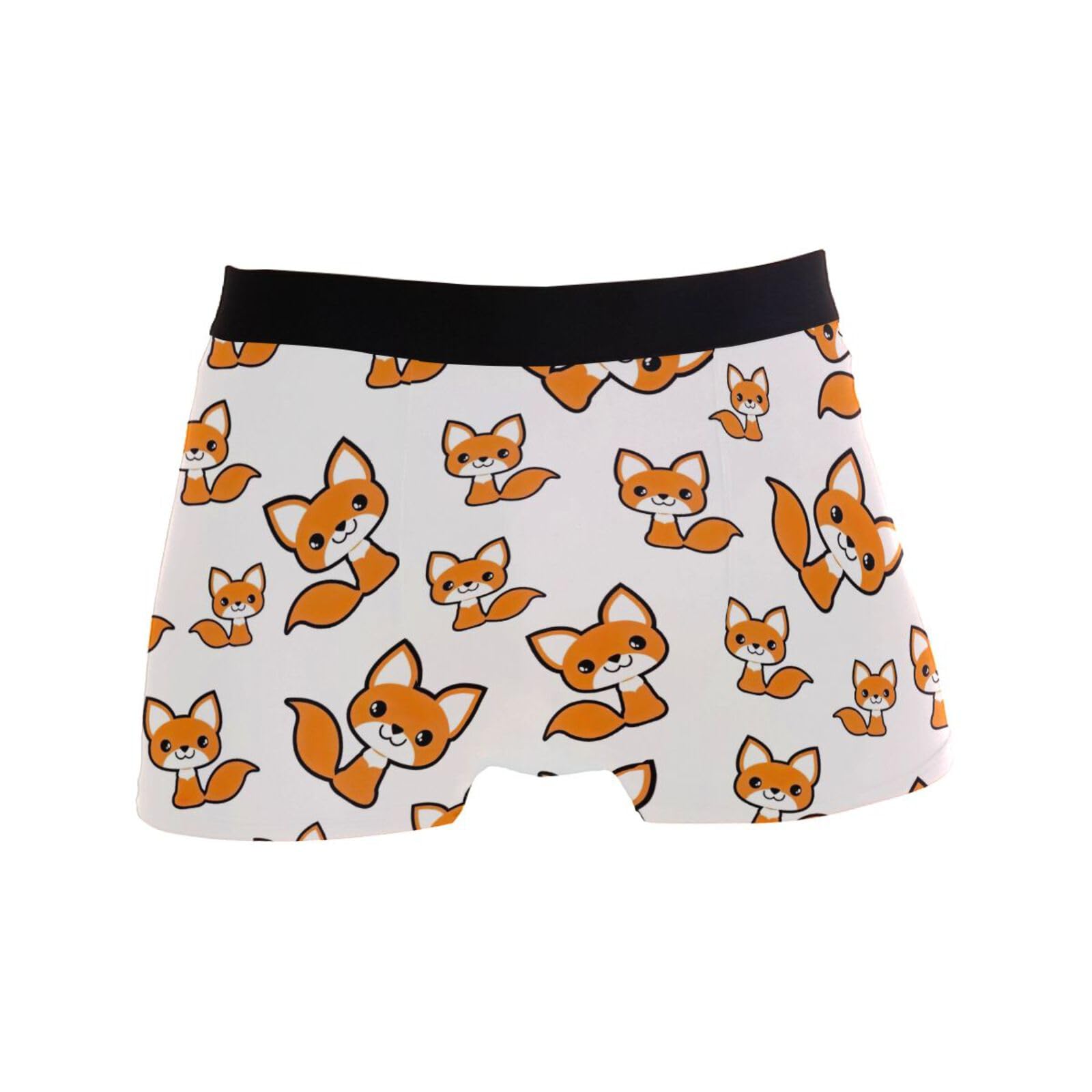 Cute Fox Boxer Briefs Soft and Breathable Microfiber Underwear with Comfort Flex Waistband