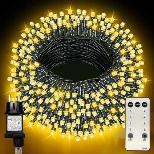 Zewool Lichterkette Außen 120m 1000er LEDs Dimmbar mit Fernbedienung und Timer, 8 Modi IP65...