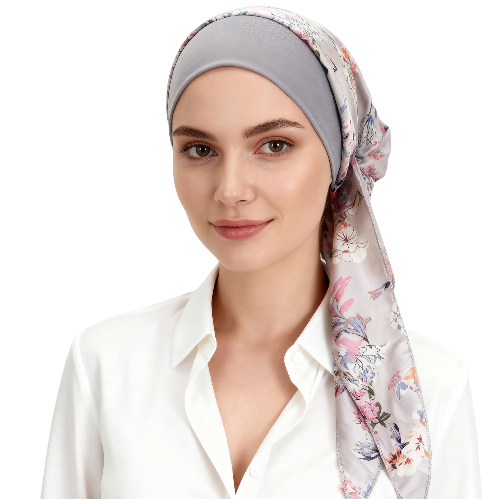 Chemo Headwear for Women Head Scarfs Turbans UK Cancer Scarves Bandanas Long Hair Head Scarf Silky Muslim Headwraps with Scarf Gifts for Hair Loss