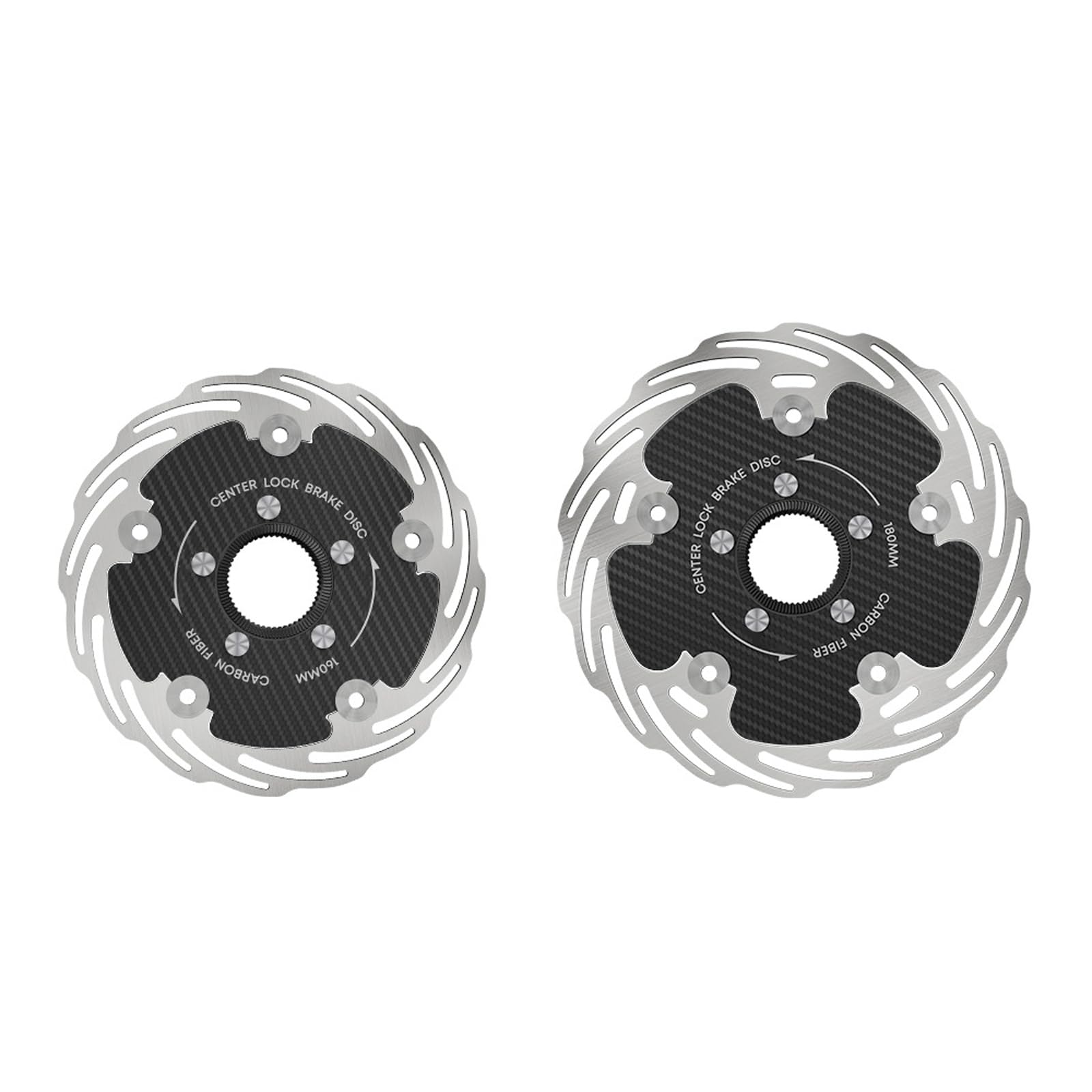 Rotor de frenos de disco de bicicleta de montaña mecanizado con precisión, espesores de 1, 8 mm, diseño híbrido de carbono para gran potencia de frenado, anillos de acero inoxidable livianos, rotor