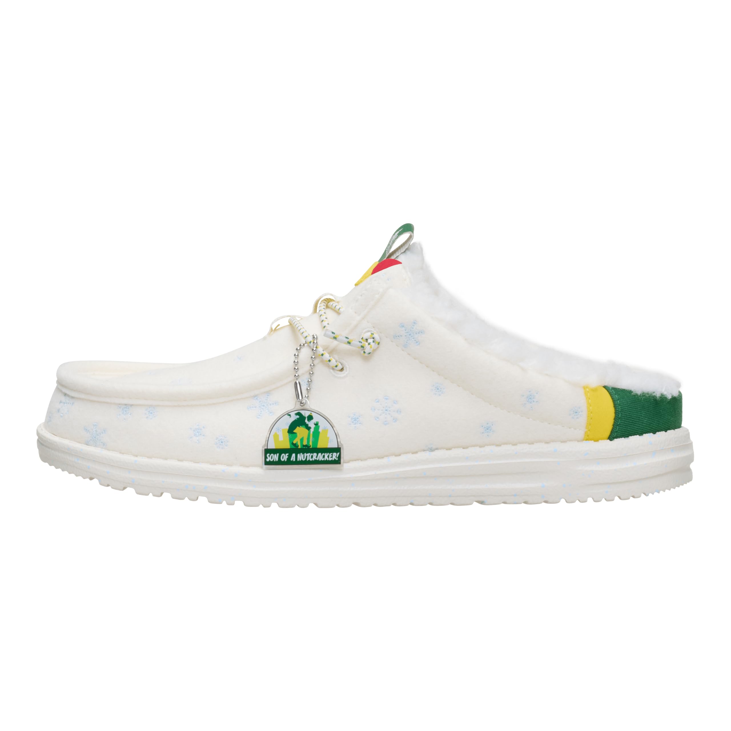 HEYDUDE Men’s Wally Elf Slip-On Loafers | Holiday Shoes | Lightweight Comfortable Casual Sherpa-Lined Winter Slip-Ons