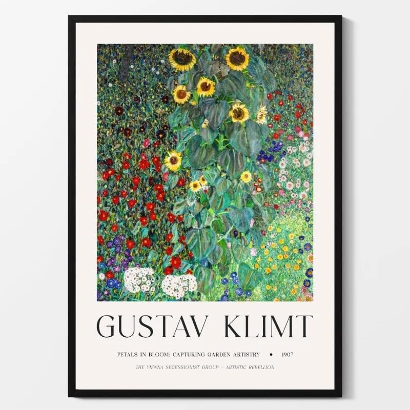 Gustav Klimt Affiche Fleur Jardin peinture moderne art mural salon déco 40x60