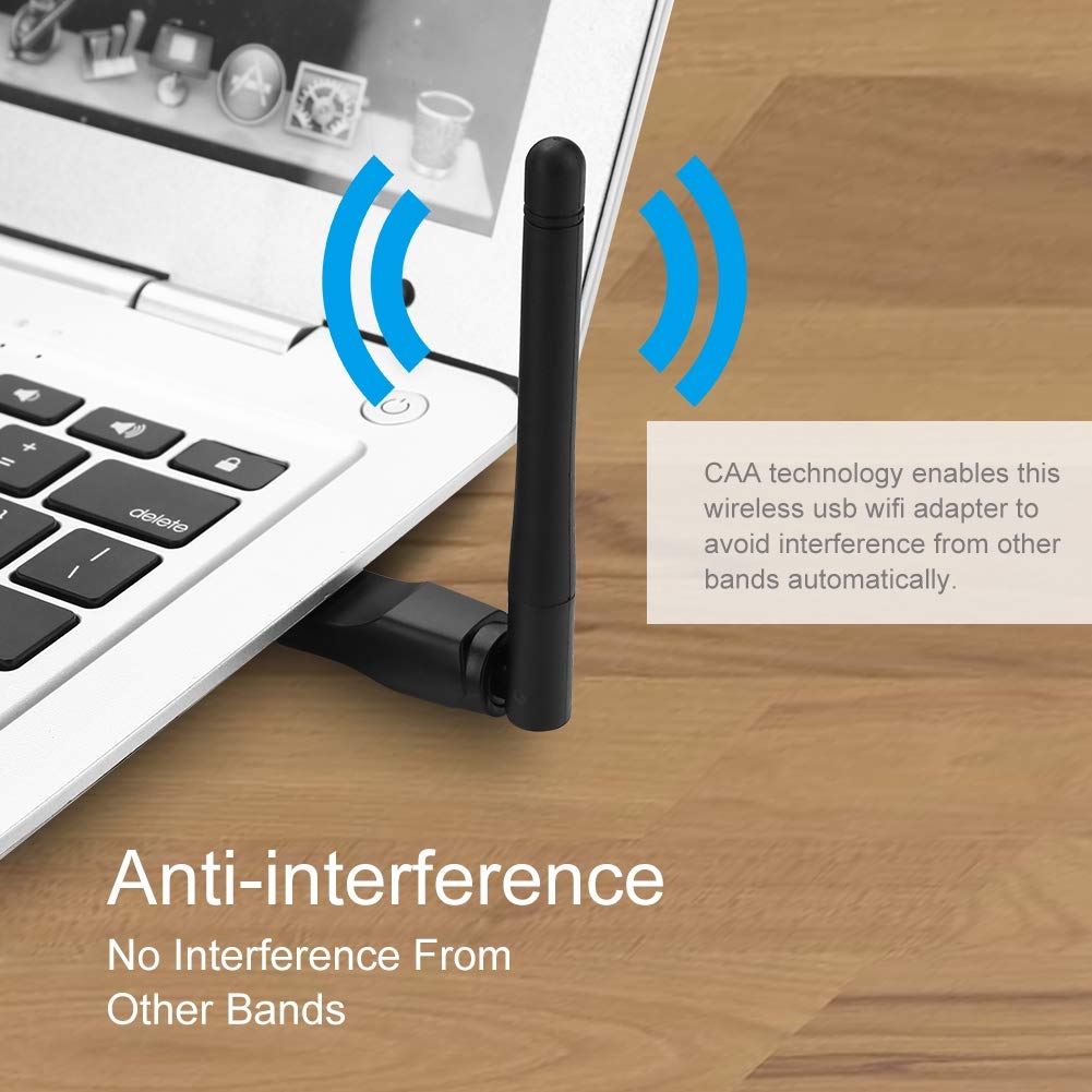 Ciciglow USB WLAN Adapter - 150 Mbit/s, 2,4 GHz, 2 DBi Antenne, Für Windows & Mac