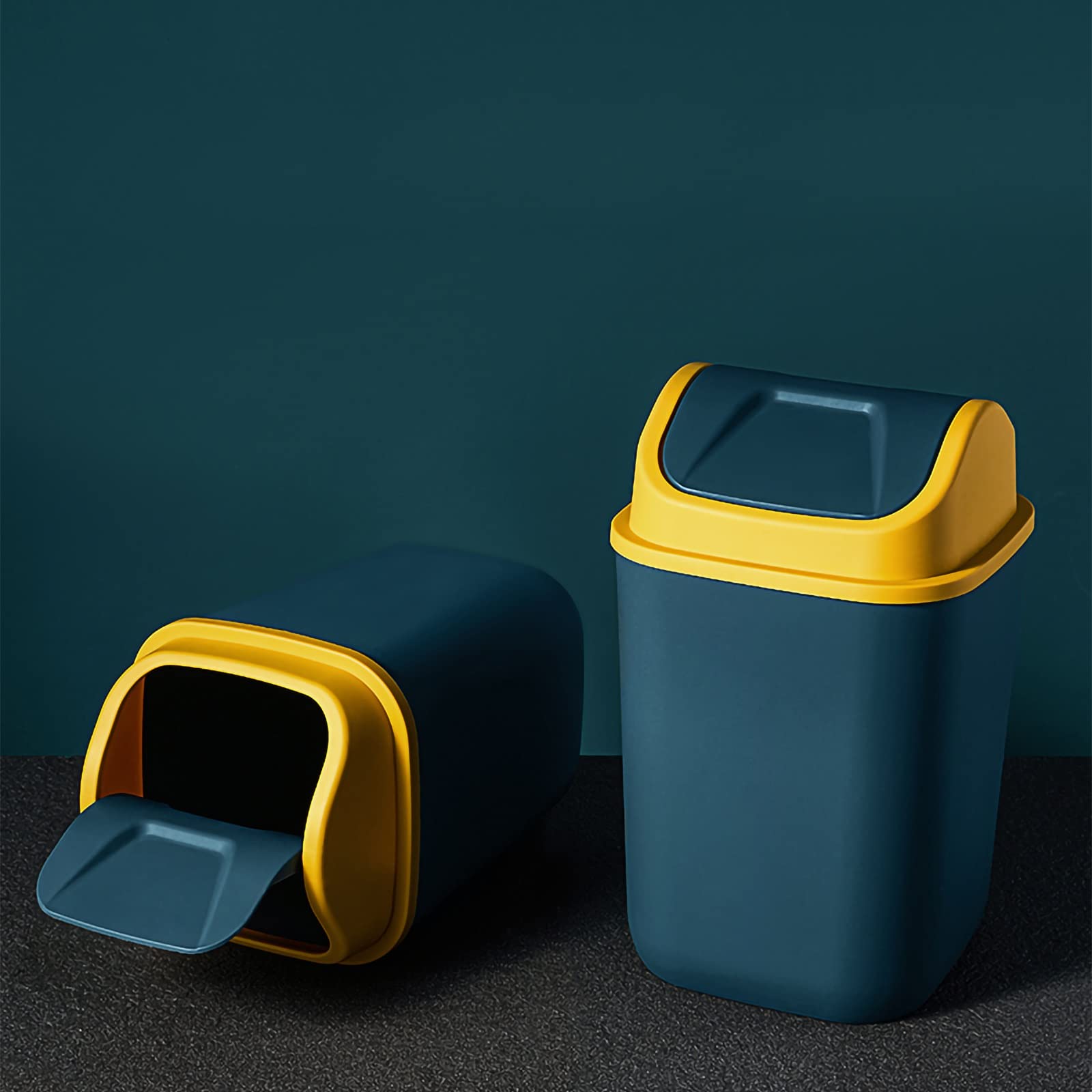 Cubo De La Basura Casa Bote De Basura con Tapa Swing, Capacidad, For El Baño, Dormitorio, Oficina, Cocina, Hotel, Restaurante Papelera Reciclaje(A,Large)