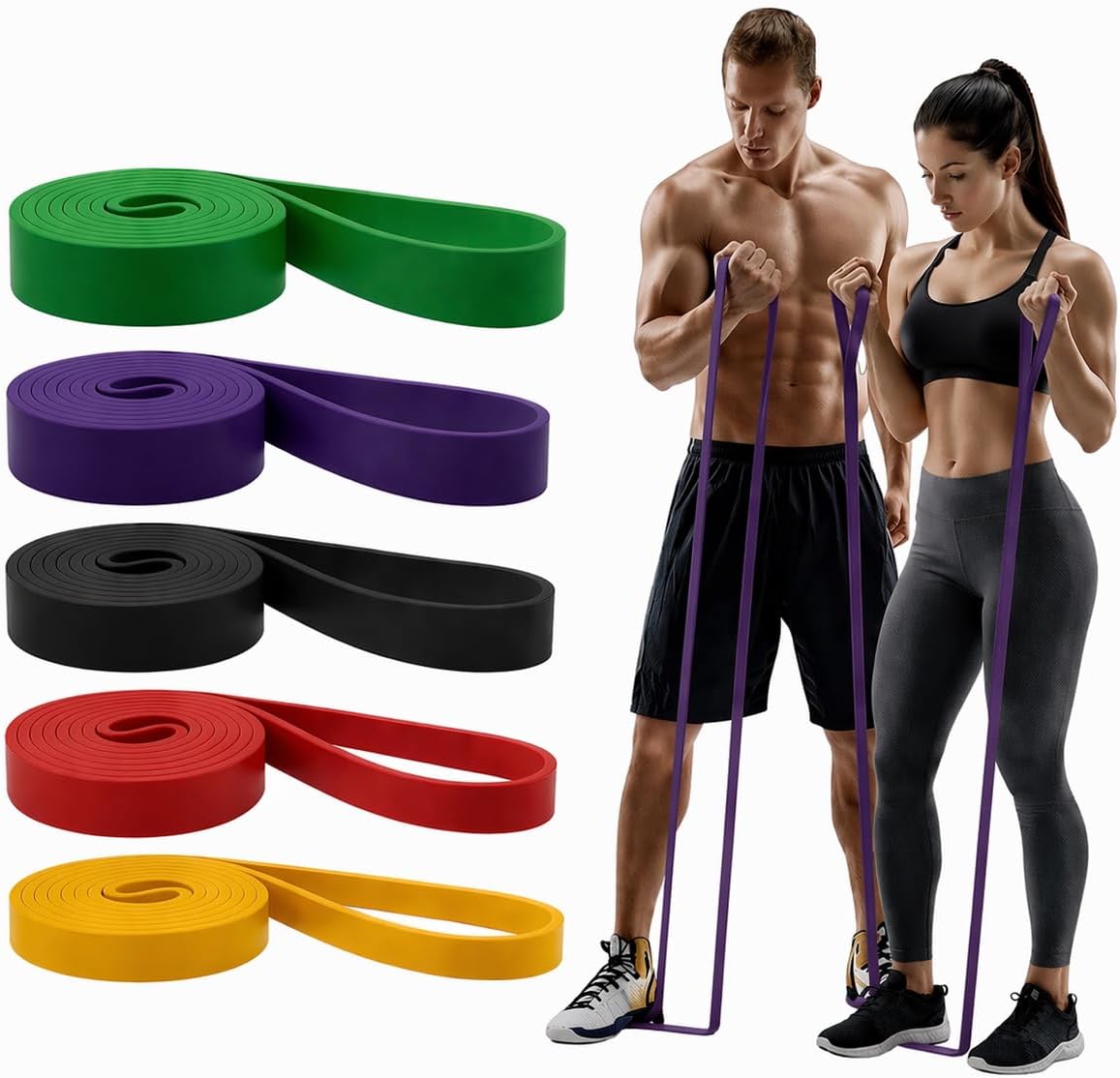 LibertyUSA Resistance Bands, Pull Up Assist Bands - Workout Bands, Exercise Bands, Stretch Bands for Working Out, Fitness, Training, Physical Therapy for Men & Women