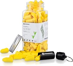 Senner ® SchaumPro | Gehörschutz für einen ruhigen Schlaf oder Schutz auf Arbeit - Ohrstöpsel mit hoher Lärmdämmung (SNR) von 35 dB, erhält Weckertöne, 60 Paare mit Alubehälter für Transport