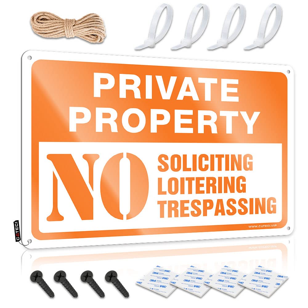 STWNVOITV Bar Funny Signs Private Property No Trespassing Sign,No Loitering,No Soliciting For Home Tin Bar Signs For Home Bar Funny Bar Signs Vintage(30X40CM)